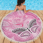 Australia Breast Cancer Awareness Beach Blanket Butterfly Pink Ribbon Aboriginal Art