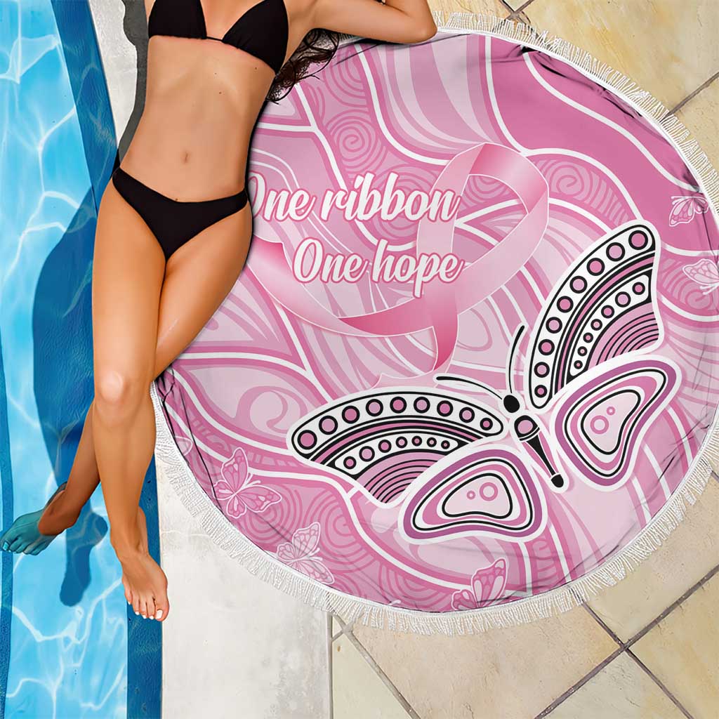 Australia Breast Cancer Awareness Beach Blanket Butterfly Pink Ribbon Aboriginal Art