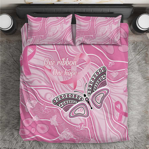 Australia Breast Cancer Awareness Bedding Set Butterfly Pink Ribbon Aboriginal Art