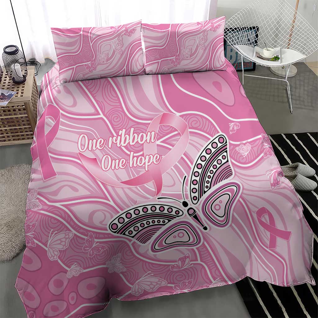 Australia Breast Cancer Awareness Bedding Set Butterfly Pink Ribbon Aboriginal Art