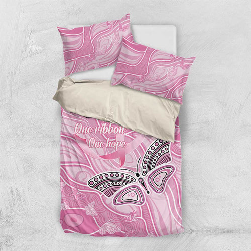 Australia Breast Cancer Awareness Bedding Set Butterfly Pink Ribbon Aboriginal Art