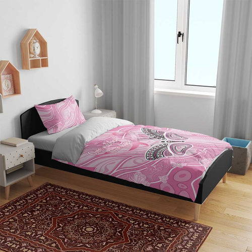Australia Breast Cancer Awareness Bedding Set Butterfly Pink Ribbon Aboriginal Art