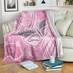 Australia Breast Cancer Awareness Blanket Butterfly Pink Ribbon Aboriginal Art