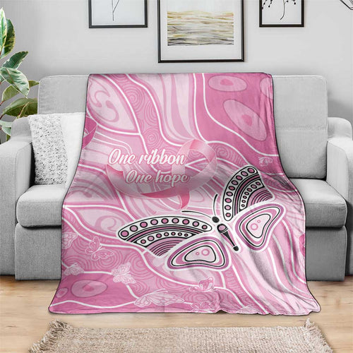Australia Breast Cancer Awareness Blanket Butterfly Pink Ribbon Aboriginal Art