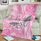 Australia Breast Cancer Awareness Blanket Butterfly Pink Ribbon Aboriginal Art
