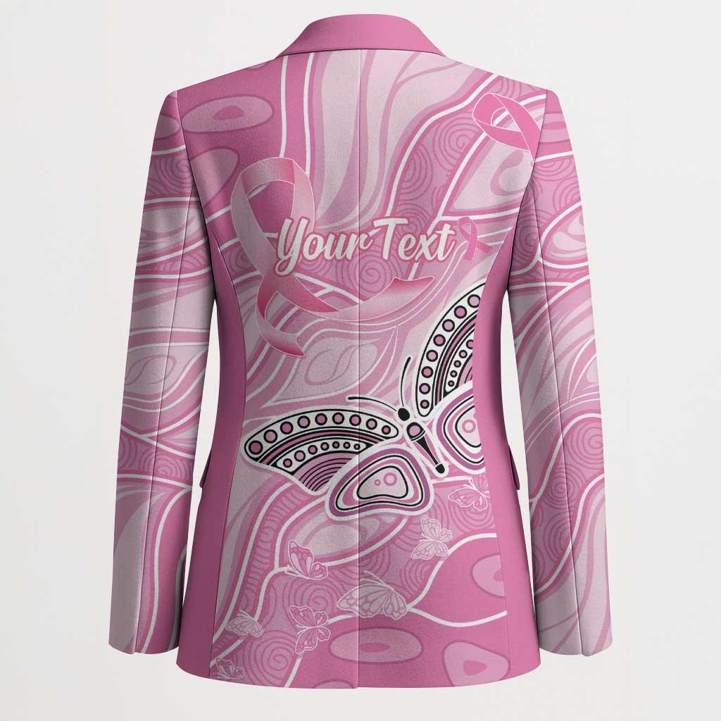 Australia Breast Cancer Awareness Personalised Blazer Butterfly Pink Ribbon Aboriginal Art