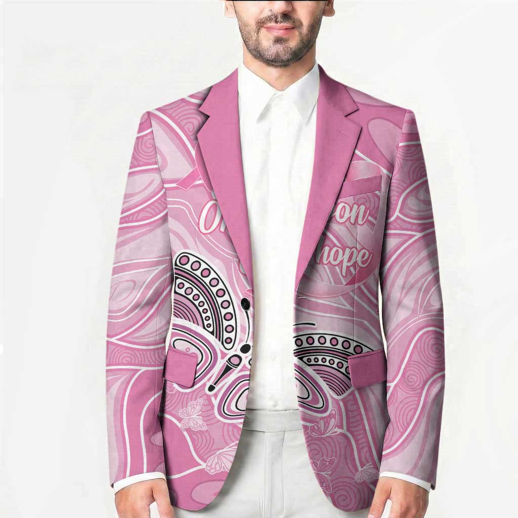Australia Breast Cancer Awareness Personalised Blazer Butterfly Pink Ribbon Aboriginal Art