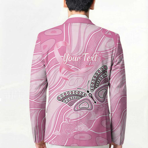 Australia Breast Cancer Awareness Personalised Blazer Butterfly Pink Ribbon Aboriginal Art