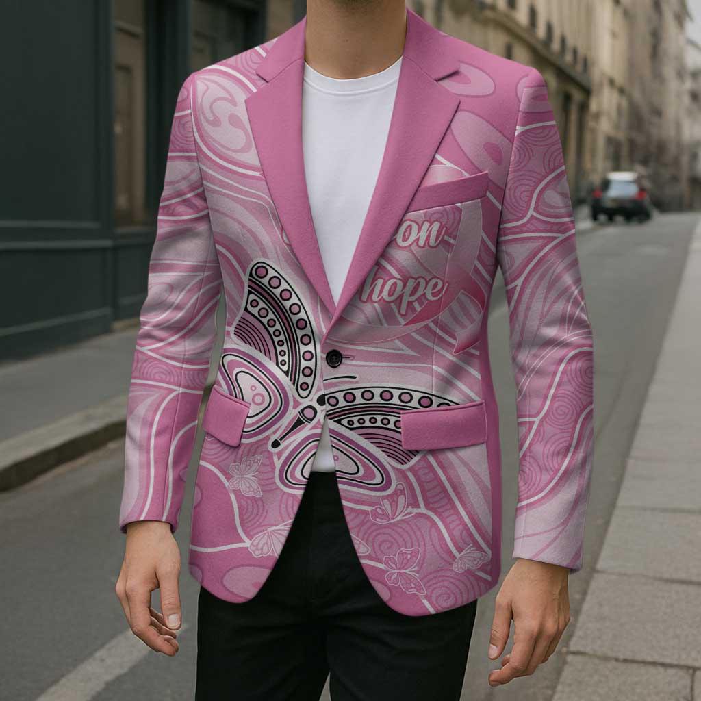 Australia Breast Cancer Awareness Personalised Blazer Butterfly Pink Ribbon Aboriginal Art