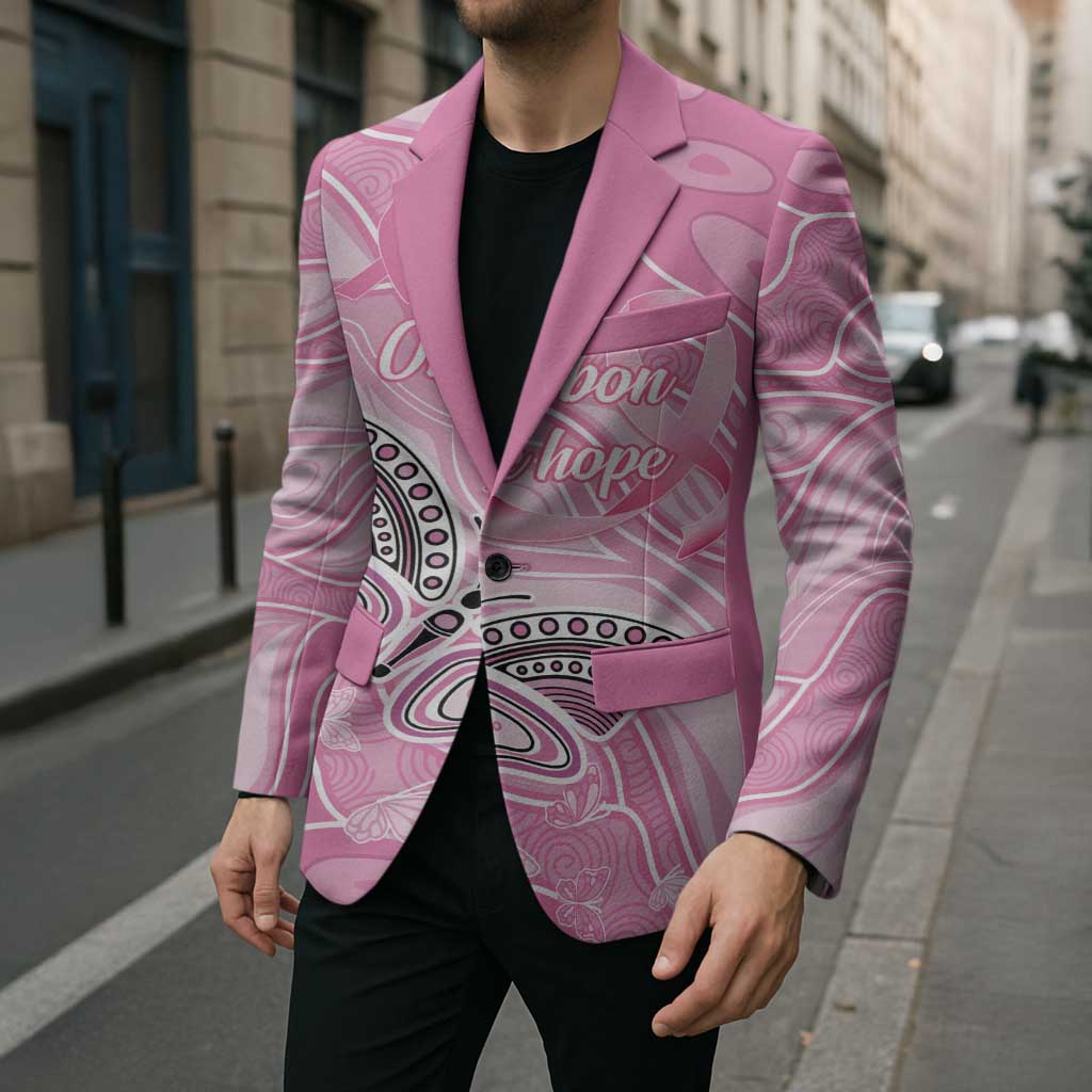 Australia Breast Cancer Awareness Personalised Blazer Butterfly Pink Ribbon Aboriginal Art