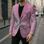 Australia Breast Cancer Awareness Personalised Blazer Butterfly Pink Ribbon Aboriginal Art