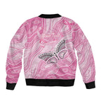 Australia Breast Cancer Awareness Personalised Bomber Jacket Butterfly Pink Ribbon Aboriginal Art