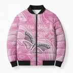 Australia Breast Cancer Awareness Personalised Bomber Puffer Jacket Butterfly Pink Ribbon Aboriginal Art