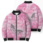 Australia Breast Cancer Awareness Personalised Bomber Puffer Jacket Butterfly Pink Ribbon Aboriginal Art