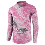 Australia Breast Cancer Awareness Personalised Button Sweatshirt Butterfly Pink Ribbon Aboriginal Art