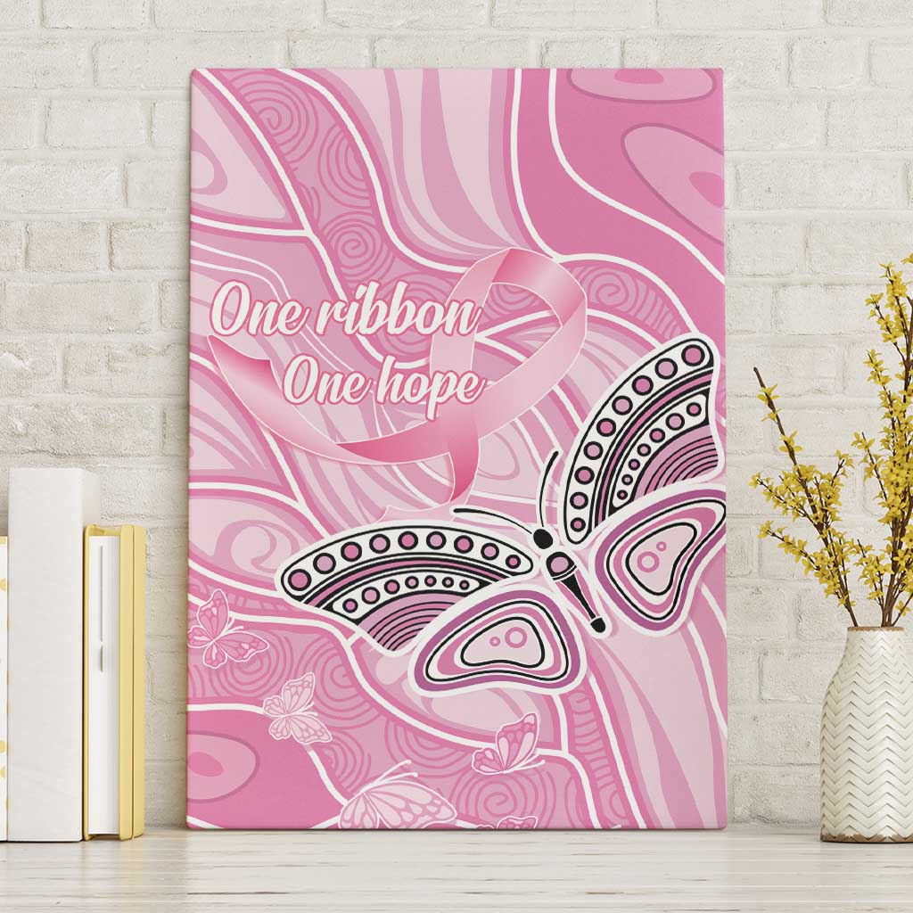 Australia Breast Cancer Awareness Canvas Wall Art Butterfly Pink Ribbon Aboriginal Art
