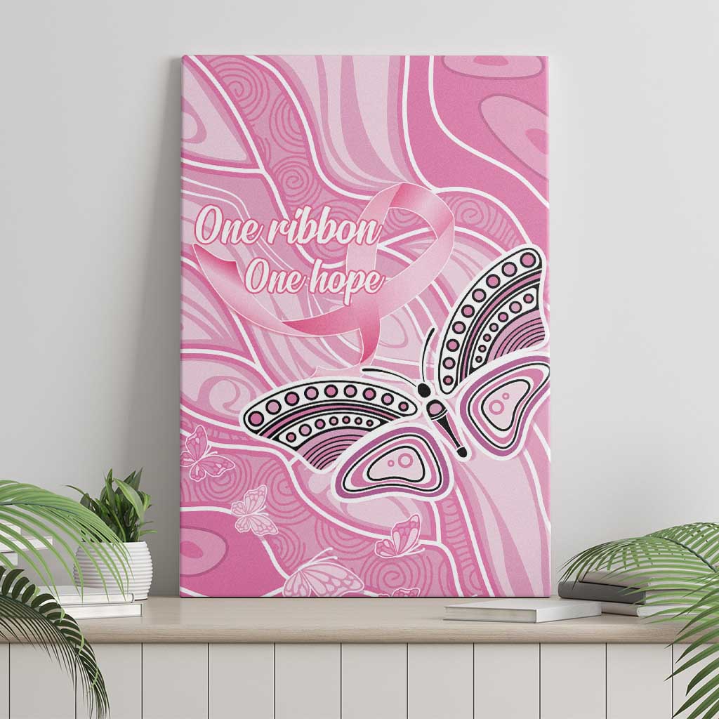 Australia Breast Cancer Awareness Canvas Wall Art Butterfly Pink Ribbon Aboriginal Art