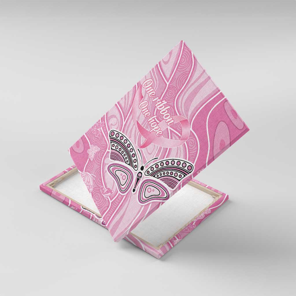 Australia Breast Cancer Awareness Canvas Wall Art Butterfly Pink Ribbon Aboriginal Art