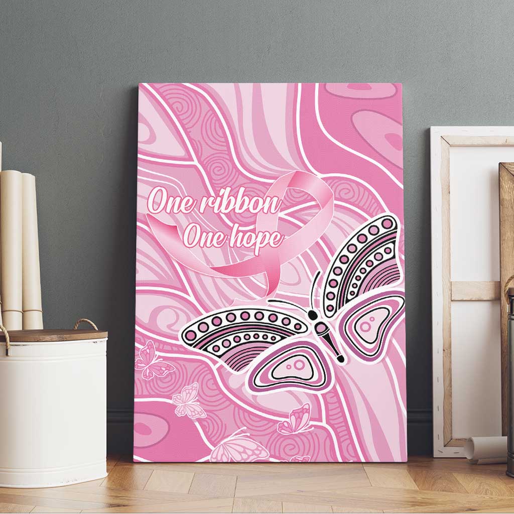 Australia Breast Cancer Awareness Canvas Wall Art Butterfly Pink Ribbon Aboriginal Art