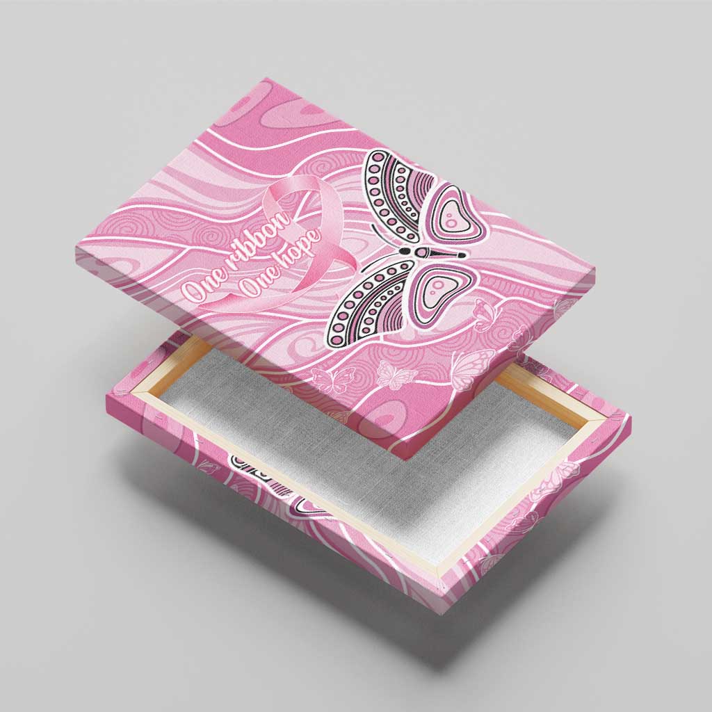 Australia Breast Cancer Awareness Canvas Wall Art Butterfly Pink Ribbon Aboriginal Art
