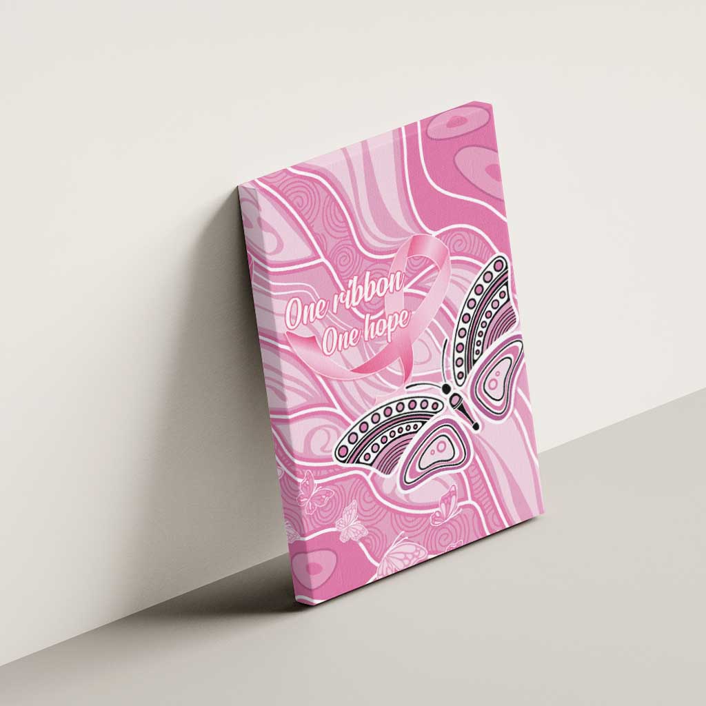 Australia Breast Cancer Awareness Canvas Wall Art Butterfly Pink Ribbon Aboriginal Art