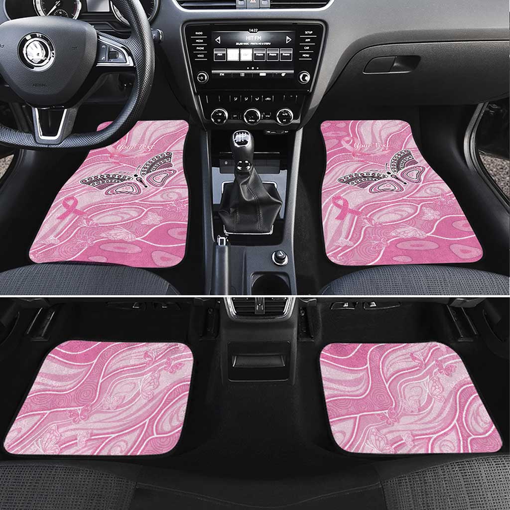 Australia Breast Cancer Awareness Personalised Car Mats Butterfly Pink Ribbon Aboriginal Art