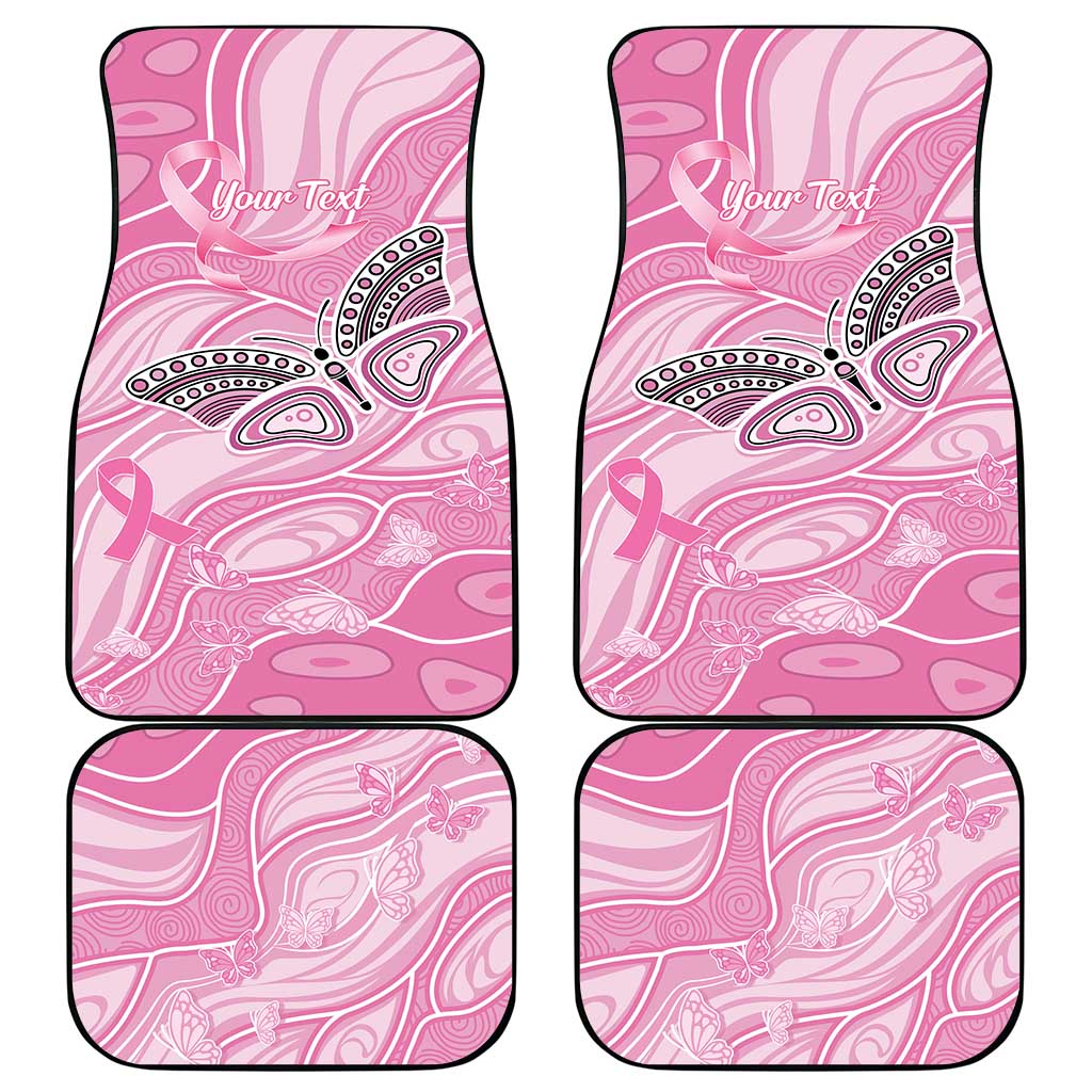 Australia Breast Cancer Awareness Personalised Car Mats Butterfly Pink Ribbon Aboriginal Art