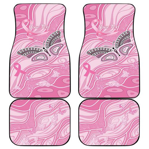 Australia Breast Cancer Awareness Personalised Car Mats Butterfly Pink Ribbon Aboriginal Art