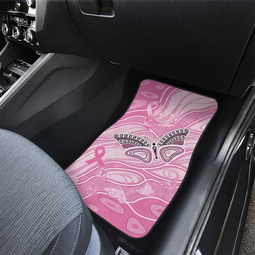 Australia Breast Cancer Awareness Personalised Car Mats Butterfly Pink Ribbon Aboriginal Art
