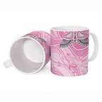 Australia Breast Cancer Awareness Personalised Ceramic Mug Butterfly Pink Ribbon Aboriginal Art