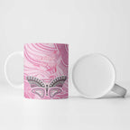 Australia Breast Cancer Awareness Personalised Ceramic Mug Butterfly Pink Ribbon Aboriginal Art