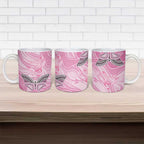 Australia Breast Cancer Awareness Personalised Ceramic Mug Butterfly Pink Ribbon Aboriginal Art