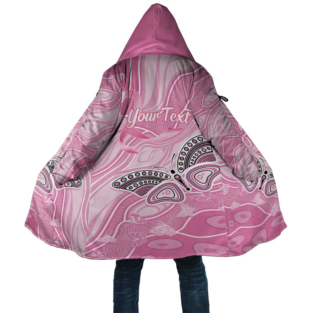 Australia Breast Cancer Awareness Personalised Cloak Butterfly Pink Ribbon Aboriginal Art