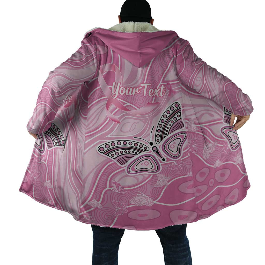Australia Breast Cancer Awareness Personalised Cloak Butterfly Pink Ribbon Aboriginal Art