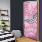 Australia Breast Cancer Awareness Personalised Door Cover Butterfly Pink Ribbon Aboriginal Art