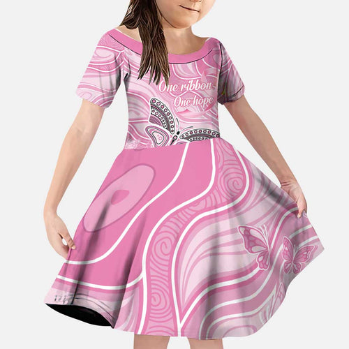 Australia Breast Cancer Awareness Personalised Family Matching Long Sleeve Bodycon Dress and Hawaiian Shirt Butterfly Pink Ribbon Aboriginal Art