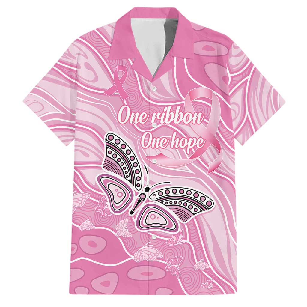 Australia Breast Cancer Awareness Personalised Family Matching Mermaid Dress and Hawaiian Shirt Butterfly Pink Ribbon Aboriginal Art