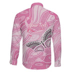 Australia Breast Cancer Awareness Personalised Family Matching Mermaid Dress and Hawaiian Shirt Butterfly Pink Ribbon Aboriginal Art