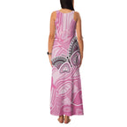 Australia Breast Cancer Awareness Personalised Family Matching Tank Maxi Dress and Hawaiian Shirt Butterfly Pink Ribbon Aboriginal Art