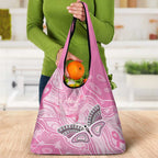 Australia Breast Cancer Awareness Grocery Bag Butterfly Pink Ribbon Aboriginal Art
