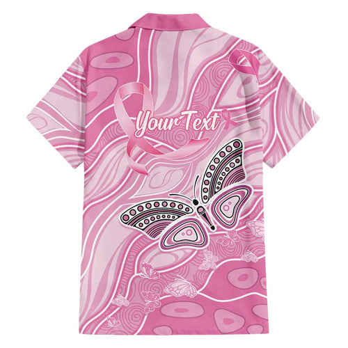 Australia Breast Cancer Awareness Personalised Hawaiian Shirt Butterfly Pink Ribbon Aboriginal Art