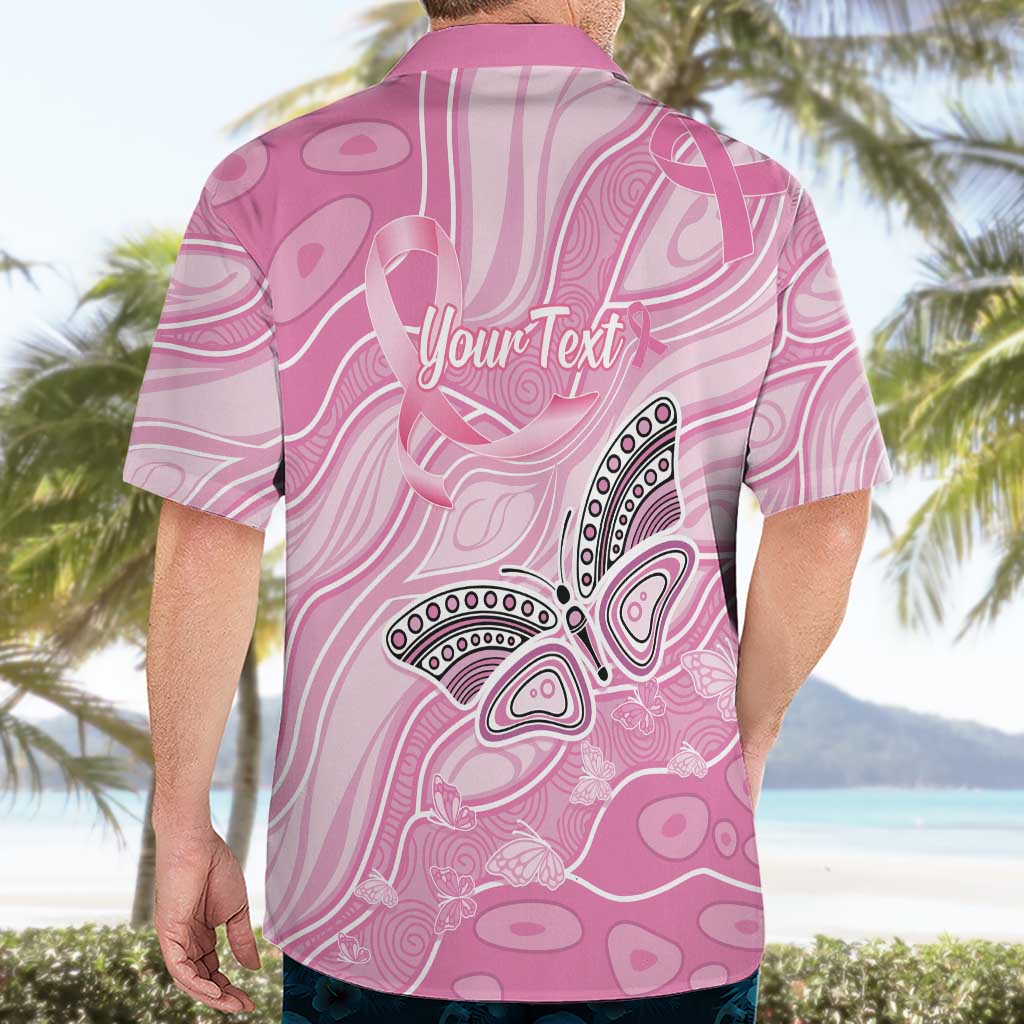 Australia Breast Cancer Awareness Personalised Hawaiian Shirt Butterfly Pink Ribbon Aboriginal Art