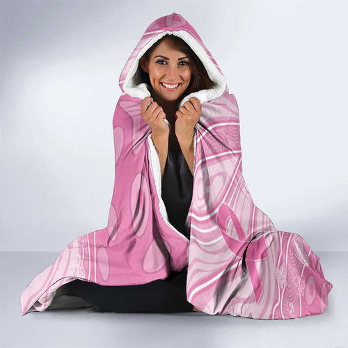 Australia Breast Cancer Awareness Hooded Blanket Butterfly Pink Ribbon Aboriginal Art