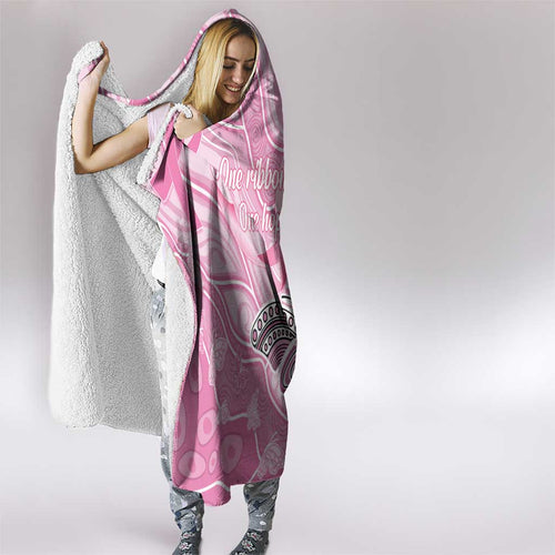 Australia Breast Cancer Awareness Hooded Blanket Butterfly Pink Ribbon Aboriginal Art