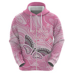 Australia Breast Cancer Awareness Personalised Hoodie Butterfly Pink Ribbon Aboriginal Art