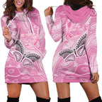 Australia Breast Cancer Awareness Personalised Hoodie Dress Butterfly Pink Ribbon Aboriginal Art