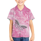 Australia Breast Cancer Awareness Personalised Kid Hawaiian Shirt Butterfly Pink Ribbon Aboriginal Art