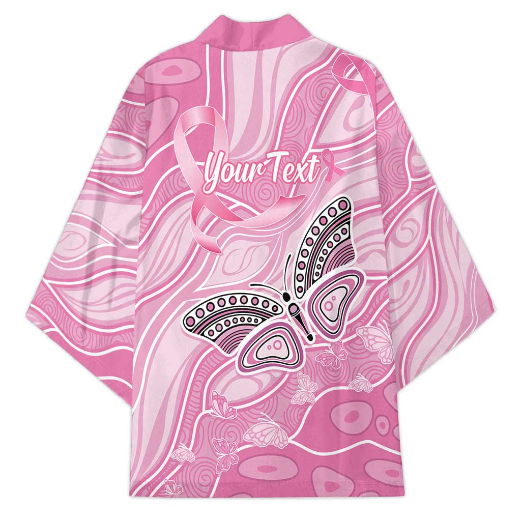 Australia Breast Cancer Awareness Personalised Kimono Butterfly Pink Ribbon Aboriginal Art