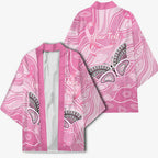 Australia Breast Cancer Awareness Personalised Kimono Butterfly Pink Ribbon Aboriginal Art
