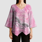 Australia Breast Cancer Awareness Personalised Kimono Sleeve Blouse Butterfly Pink Ribbon Aboriginal Art